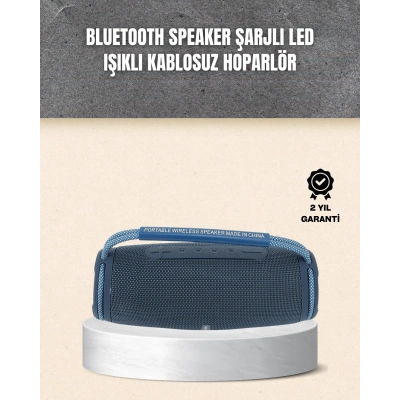 BFS Hafif ve Dayanıklı Renkli Işıklı Taşınabilir Müzik Hoparlörü