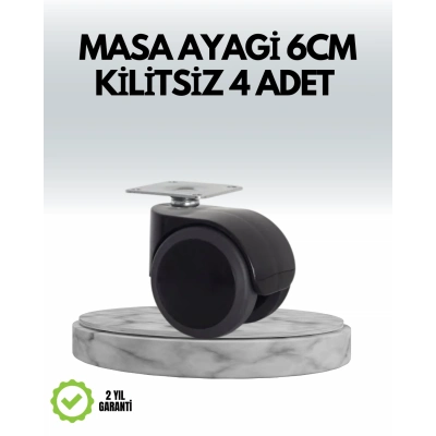 BFS Halı ve Beton Uyumlu Kilitsiz Mobilya Tekerleği 4’lü