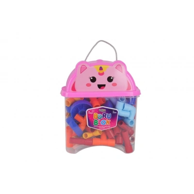 BFS HC1044 HAYVAN FİGÜRÜ KAPAKLI KAPTA 72 PARÇA BORU LEGO