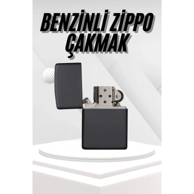 BFS Hediyelik Zarif Zippo Model Siyah Benzinli Çakmak