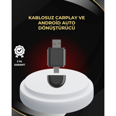 BFS Kablosuz CarPlay ve Android Auto Dönüştürücü – USB-A & Type-C Girişli Akıllı Adaptör
