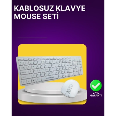 BFS Kablosuz Klavye ve Mouse Seti - Ergonomik Tasarım, Sessiz Kullanım, Geniş Uyumluluk