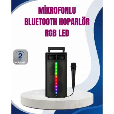 BFS Kablosuz RGB Işıklı Bluetooth Hoparlör | Ev, Parti ve Açık Hava Kullanımı