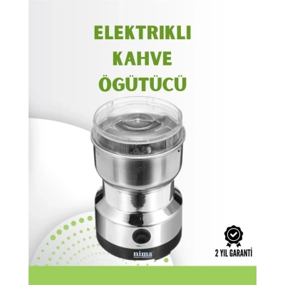 BFS Kahve ve Baharat Değirmeni | Kompakt, Hafif, Hızlı Öğütme, Şeffaf Kapaklı, Kolay Kullanım