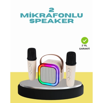 BFS LED Işıklı Taşınabilir Karaoke Hoparlör – USB & AUX Girişli