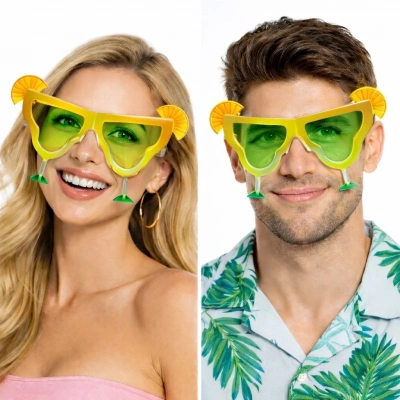 BFS Margarita Bardak Şeklinde Parti Gözlüğü Sarı 16x8 Cm