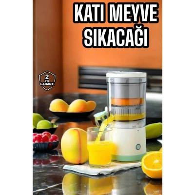 BFS Meyve Sıkacağı USB Şarjlı Taşınabilir Çift Bıçaklı Güvenlik Kilidi