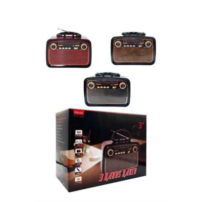 BFS Nostaljik Görünümlü Ahşap Radyo TF SD USB Girişli Led Fener Işıklı