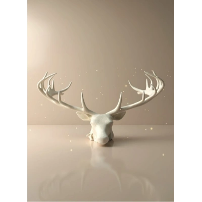 BFS odern Geyik Başı Biblo 25 cm Zarif Masa Üstü Dekor