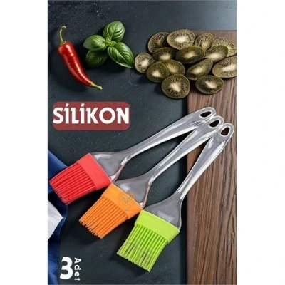 BFS Premium 3lü Silikon Yumurta ve Yağlama Fırçası Seti - Isıya Dayanıklı Kompakt Mutfak Yardımcısı