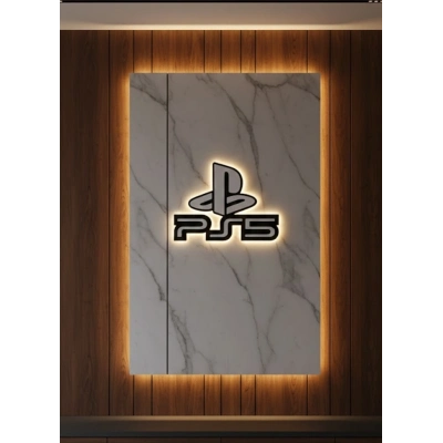 BFS PS5 Logo Dekoratif Duvar Süsü Oyun Odası ve Salon Uyumu