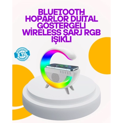 BFS Renkli Işıklı 15W Kablosuz Şarjlı Masa Lambası