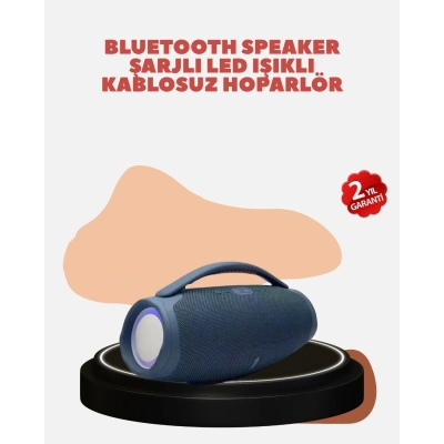 BFS Renkli LED Efektli Suya Dayanıklı Taşınabilir Kablosuz Hoparlör