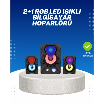 BFS RGB Işıklı USB Hoparlör Seti 9W Çıkış Gücü Derin Bas