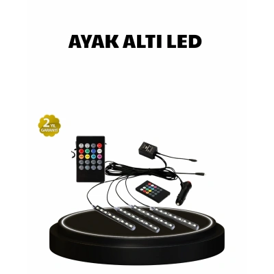 BFS RGB Müzik Kontrollü Araç LED Işık Seti 48 LED 12V Uzaktan Kumandalı