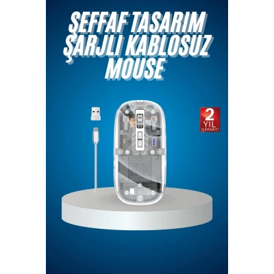 BFS Sessiz Tıklama Çift Modlu Bluetooth Ve Alıcı Şeffaf Mouse Fare