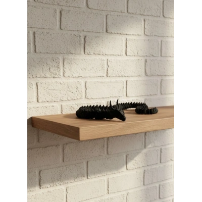 BFS Siyah Hareketli Ejderha Figürü Esnek Gövdeli Dekoratif Tasarım 60 cm