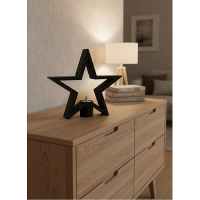 BFS Siyah Yıldız Şeklinde Mumluk Loş Işık Dekor Aksesuarı