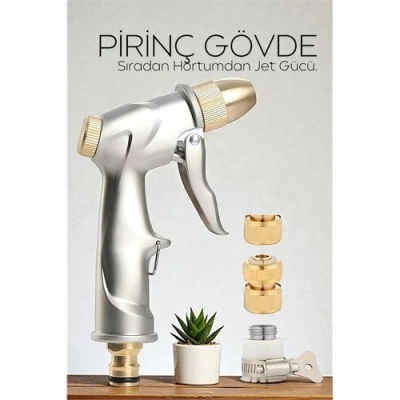 BFS Tamamı Metal Yüksek Basınçlı Ayarlanabilir Bahçe/Oto Yıkama Tabancası Nozul