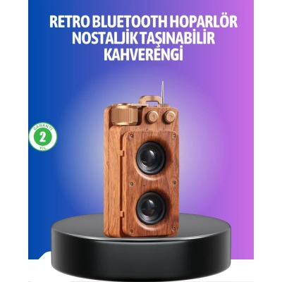 BFS Vintage Tasarımlı Bluetooth Hoparlör Uzun Pil Ömürlü ve FM Destekli