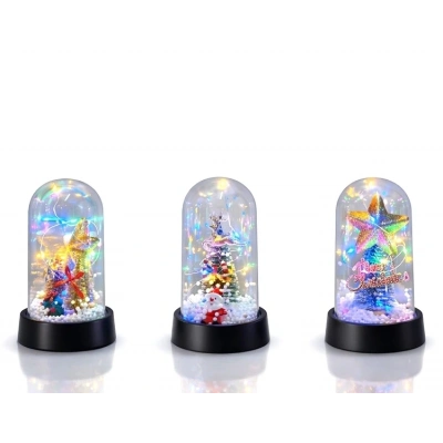 BFS Yılbaşı Temalı Işıklı  Dekoratif Cam Fanus Alk5038