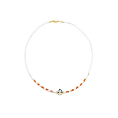 Boncuk Göz Kolye - Beyaz