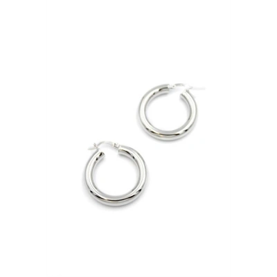 Büyük Boy Halka Küpe - Gümüş