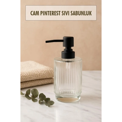 Cam Şeffaf Sıvı Sabunluk 200 ml Banyo Lavabo