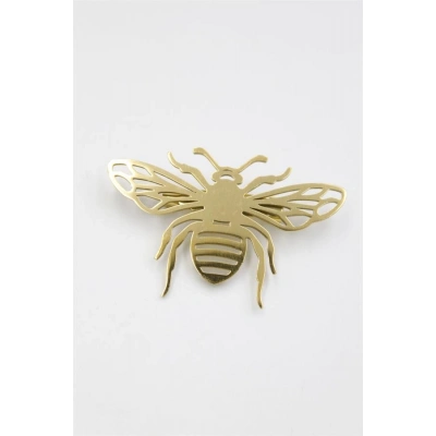 Çelik Arı Broş - Altın