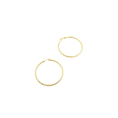 Çelik Halka Küpe - 5 cm - Altın