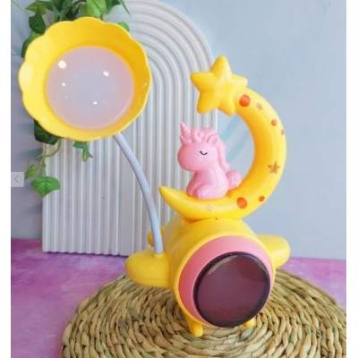 Çocuk Odası Ay ve Unicorn Desenli Gece Lambası