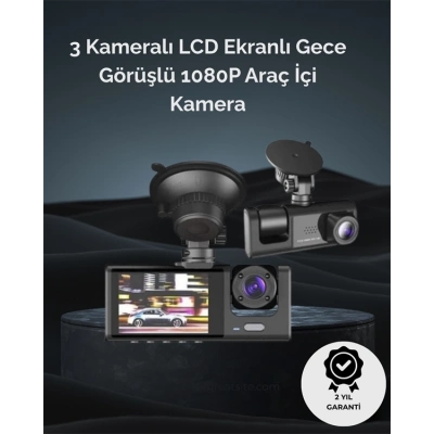 ÇOK SATAN 1. 3 Kameralı Full HD Araç Kamerası – Ön, İç ve Arka Görüş ile %100 Kapsama