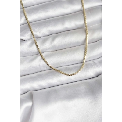14K Gold Renk Kaplama Ezme Zincir Model CM Kadın Kolye