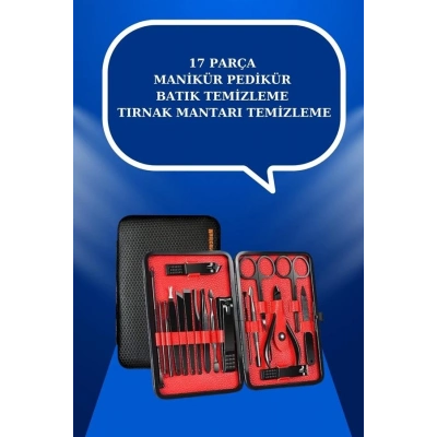 ÇOK SATAN 17 Parça El Ayak Bakım Seti Tırnak Temizleme Manikür Pedikür Cımbız Törpü Tırnak Makası