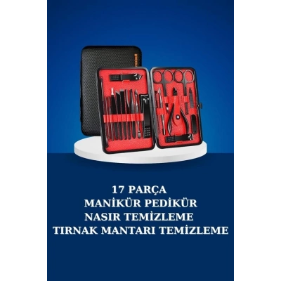 ÇOK SATAN 17 Parça Manikür Seti Taşınabilir Özel Çantalı El ve Ayak Bakımı Tırnak Batığı Temizleme