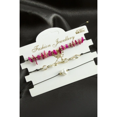 ÇOK SATAN 3 Adet Yıldız Kırık Doğaltaş Bileklik