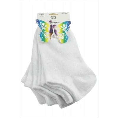 ÇOK SATAN 3 Çift Beyaz Renkli Snekars Çorap