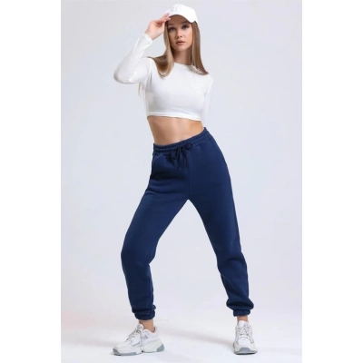 3 iplik şardonlu paça lastikli eşofman lacivert is001