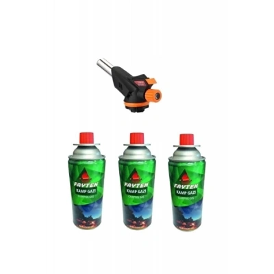 ÇOK SATAN 3 Kartuşlu Çakmak Pürmüz Seti  - Turbo Tourch Kamp Piknik Pürmüz Seti