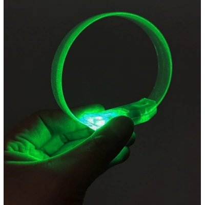 ÇOK SATAN 3 Modlu Pilli LED Işıklı Esnek Parti Bilekliği Yeşil