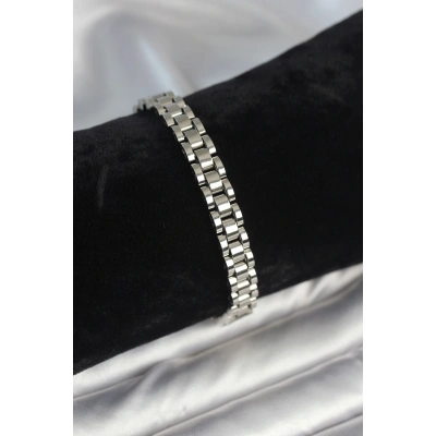 316L Çelik Gümüş Renk 7 mm Kalınlık Erkek Bileklik