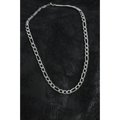 ÇOK SATAN 316L Çelik Kalın Figaro Zincir Model Gümüş Renk Erkek Kolye