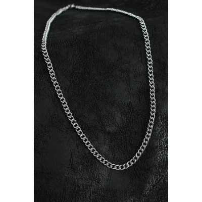 ÇOK SATAN 316L Çelik Klasik Oval Zincir Model Gümüş Renk Erkek Kolye