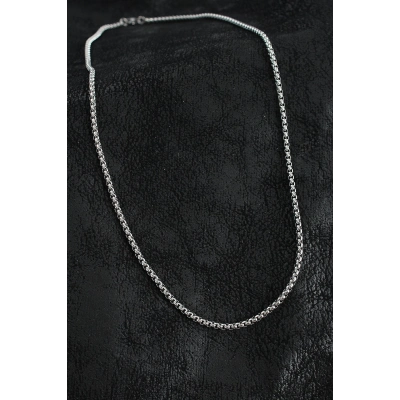 ÇOK SATAN 316L Çelik Örme Zincir Model Gümüş Renk Erkek Kolye