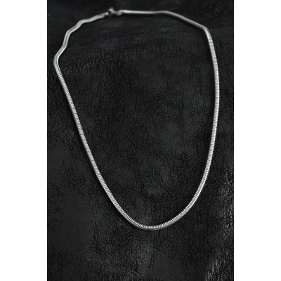 ÇOK SATAN 316L Çelik Oval İtalyan Zincir Model Gümüş Renk Erkek Kolye