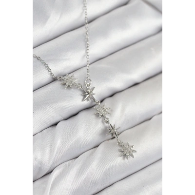 ÇOK SATAN 316L Çelik Yıldız Model Gümüş Renk Kadın Kolye
