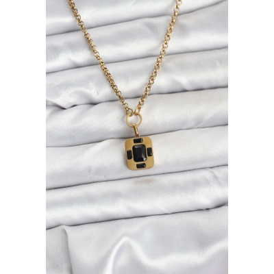 316L Çelik Zincir Gold Renk Vintage Model Kadın Kolye