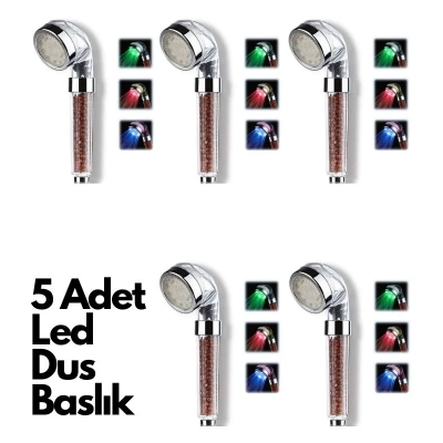 ÇOK SATAN 5 Adet Tasarruflu Boncuklu Ledli Duş Başlık-pil Veya Elektrik Gerekmez Kinetik Enerjili