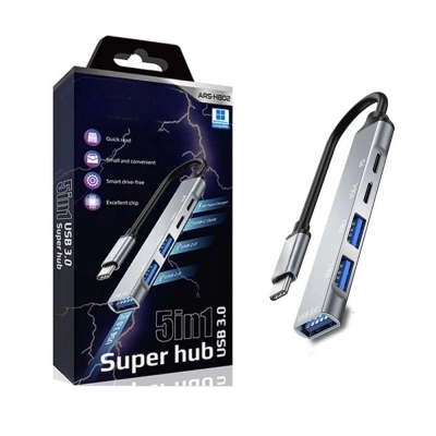 ÇOK SATAN 5in1 Metal Usb Hub – Yüksek Hızlı Çoklayıcı, 5 Bağlantı Noktalı, Dayanıklı Ve Taşınabilir Tasarım