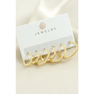 ÇOK SATAN 6 Adet Ezme Trend Halka Küpe 1,5-2-2,5 cm